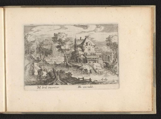 River landscape with house on a small island