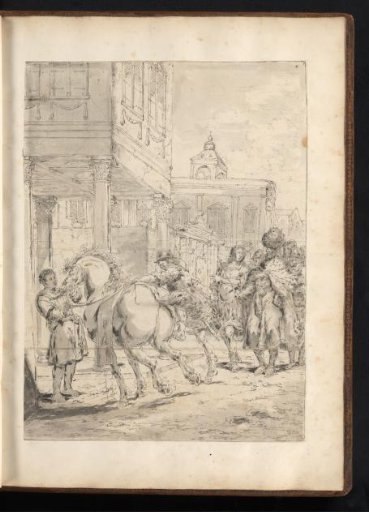 Philip II and Alexander the Great viewing the horse Bucephalus