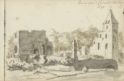 Ruins of Heusden Castle in Heusden