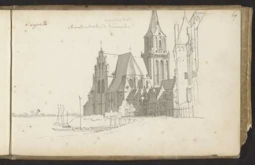 City View with Church at Emmerik on the Rhine