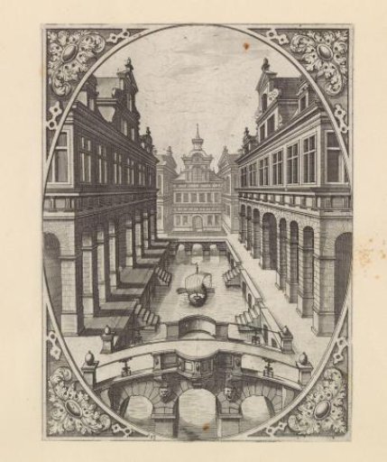 View of a Canal with Bridges in Bird's-Eye Perspective