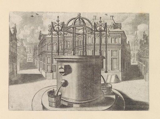 High Round Well with an Iron Ornamental Canopy and Two Pump Handles