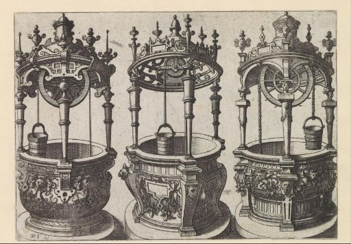 Three round wells side by side