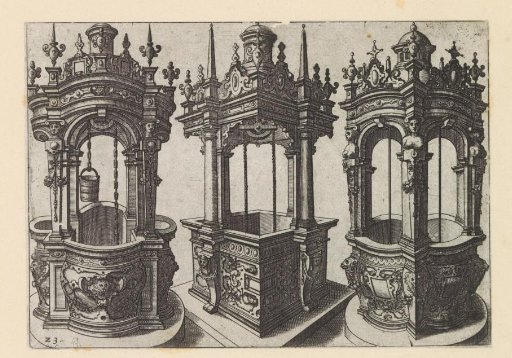Three wells, one with four semicircular bulging sides