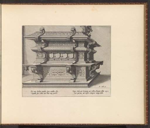 Monumental tomb with lion heads on consoles