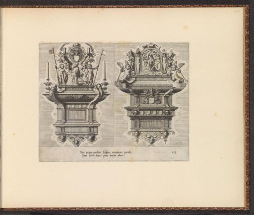 Two epitaphs with a kneeling man and a gisant