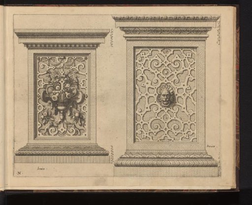 Two pedestals, in the Ionic and Doric Order