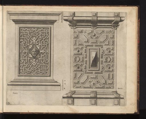Two pedestals, in the Ionic and Doric Orders