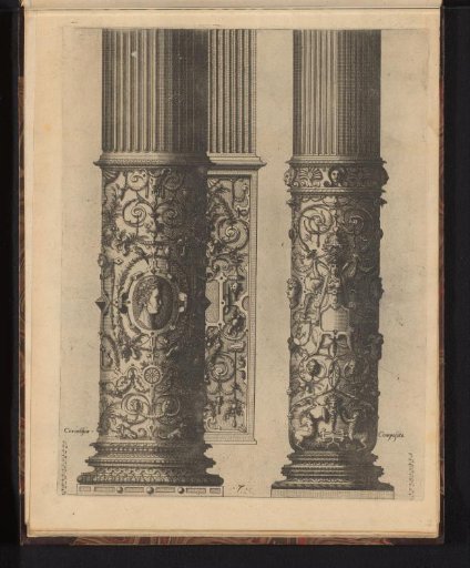 Two 'columnae caelatae', in the Corinthian and Composite Orders