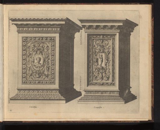 Two pedestals, in the Corinthian and Composite Orders