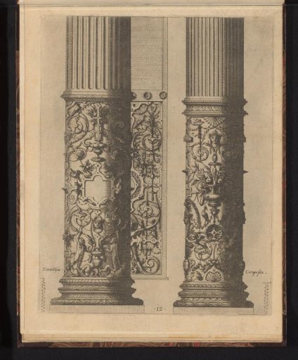 Two 'columnae caelatae', in the Corinthian and Composite Orders
