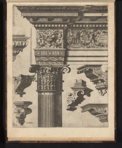 Corinthian capital and six consoles