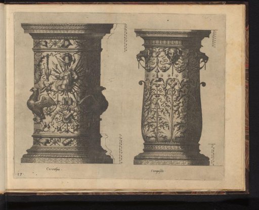Two pedestals, in the Corinthian and Composite Orders