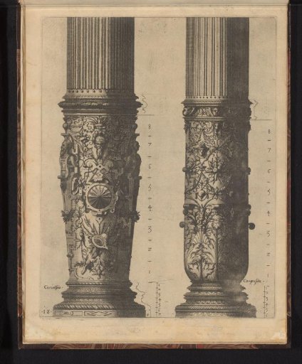 Two 'columnae caelatae', in the Corinthian and Composite Orders