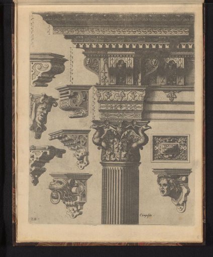 Composite capital, a metope, and seven consoles