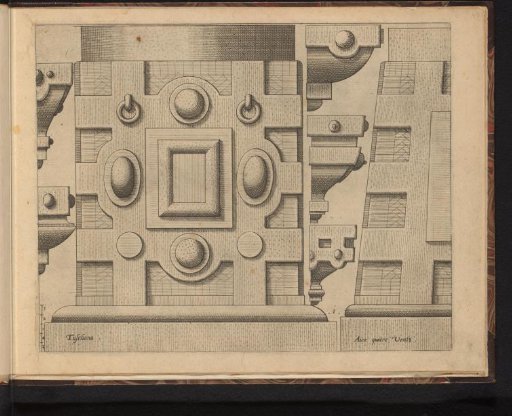 Full and half pedestals and five consoles, in the Tuscan Order