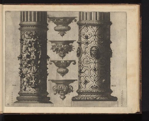 Two 'columnae caelatae' and four consoles