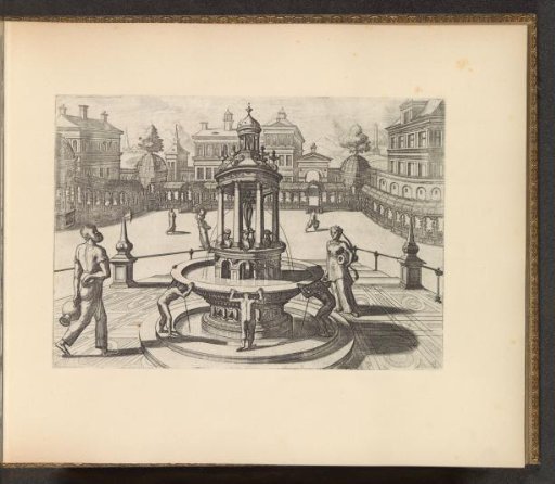 Fountain crowned with a small round temple on a square
