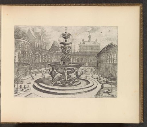 Palace garden with a round fountain