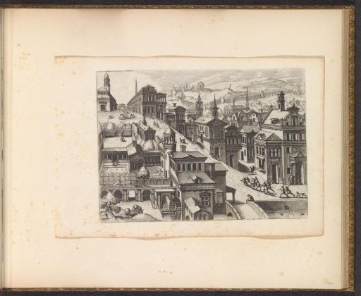 City view with an ascending street