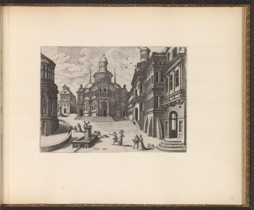 Square with fountain and domed church