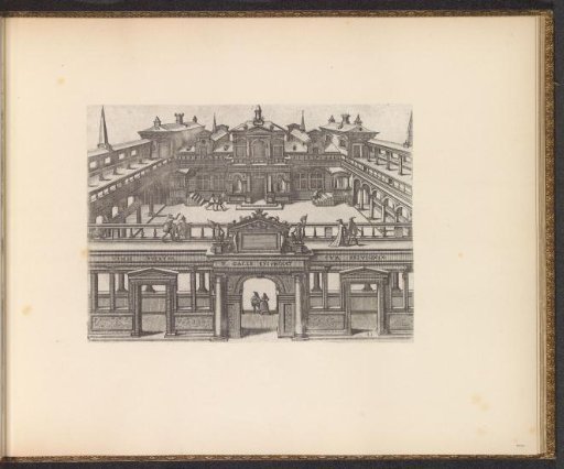 Palace with a forecourt in semi-aerial view