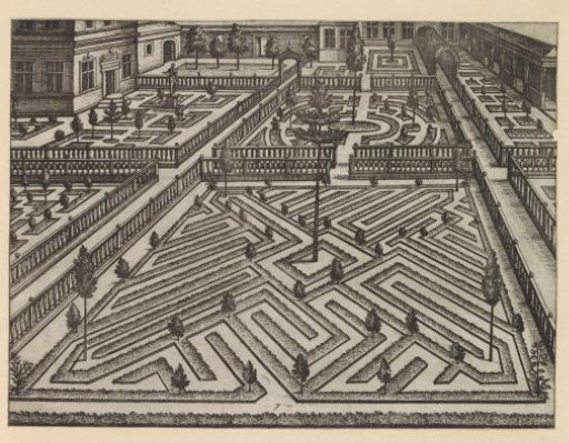 Garden with Various Parterres, Surrounded by Balustrades