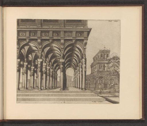 Loggia supported by satyr herms