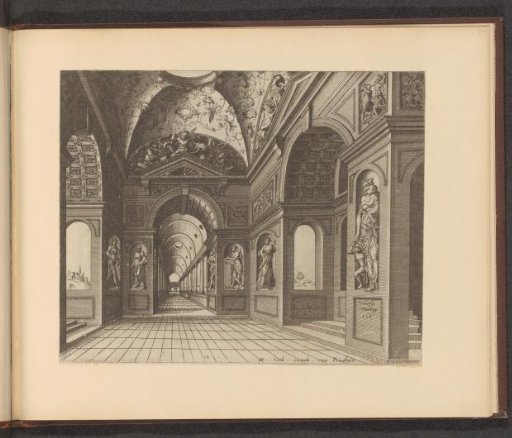 Hall with a cross vault decorated with grotesques