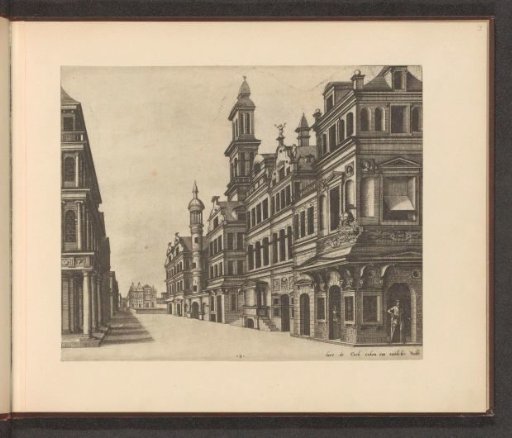 Street scene with Hieronymus Cock's print shop at the corner