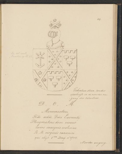 Inscription of Laurentij Ploegmakers and a Coat of Arms in the Basilica of Our Lady in Maastricht