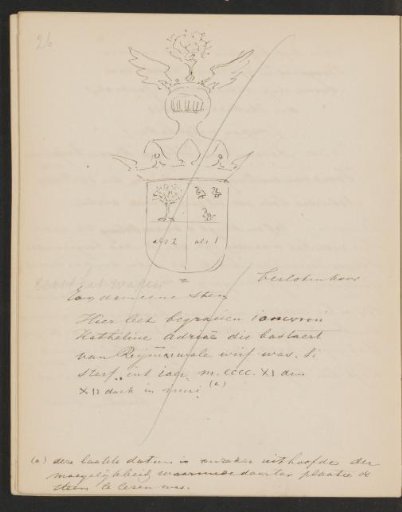 Inscription and coat of arms in the St. John's Church in Gouda