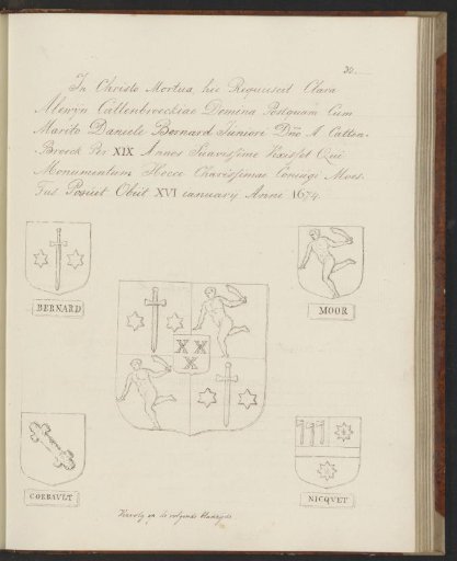 Coats of arms and inscription in the Oude Kerk, Amsterdam