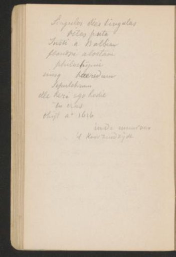 Inscription in the New Church in Amsterdam