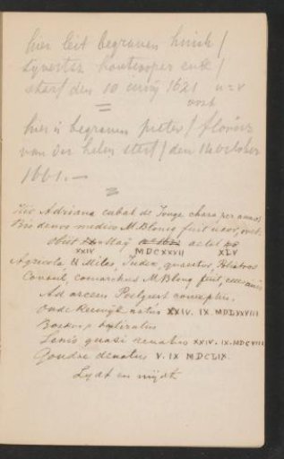 Inscriptions in the New Church in Amsterdam