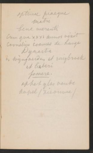 Inscription in the New Church in Amsterdam