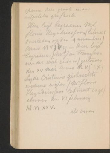 Inscription in the New Church in Amsterdam