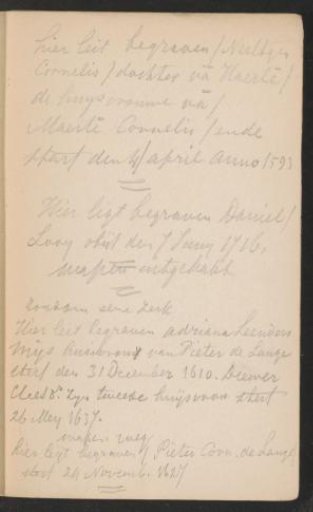 Inscriptions in the New Church in Amsterdam