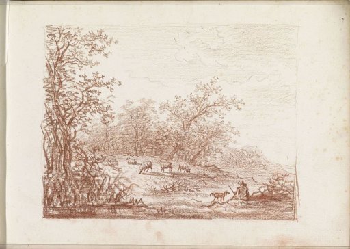 Landscape with a shepherd and a flock of sheep
