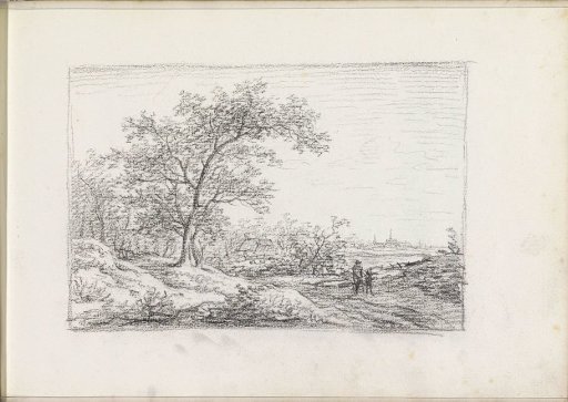 Landscape with two figures on a path