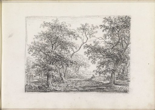 Seated man in a landscape with trees