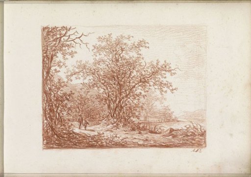 Man and boy on a path by the water