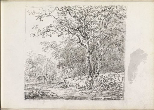 Landscape with a Flock of Sheep at the Edge of a Forest