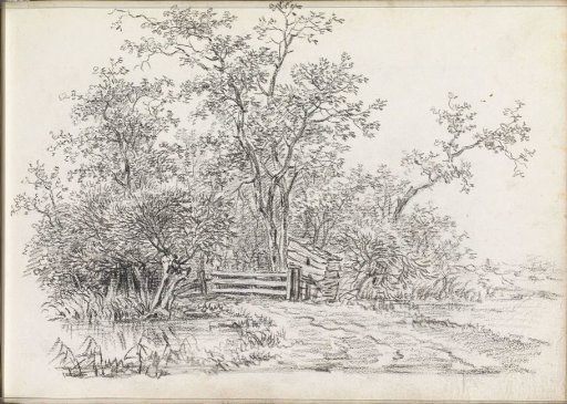 Landscape with a Hut and Fence by the Water