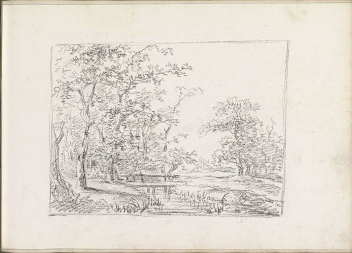 Landscape with a bridge over a river
