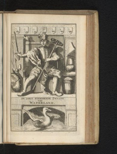Title page for De soet-stemmende zwaane van Waterland