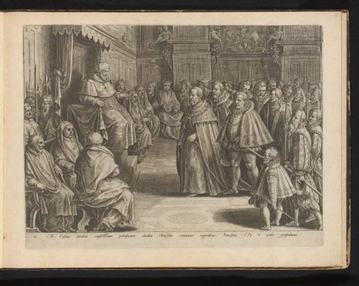 Cosimo de' Medici before the college of cardinals and Pope Pius V