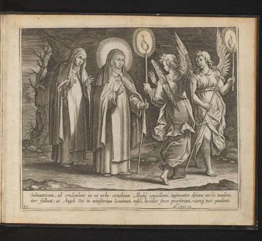 Two Angels Light the Path for the Holy Theresa and a Nun of the Order