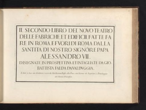 Title Print for a Series of Views of Churches and Palaces in Rome