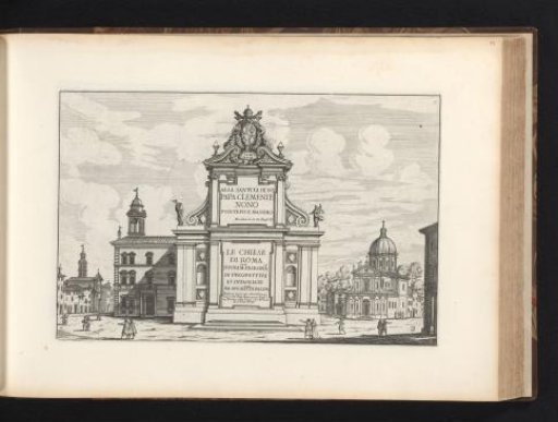 Facade of a church with an inscription to Pope Clement IX on the façade